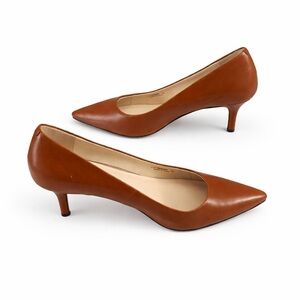 Cole Haan Brown Leather Pointed-Toe Pumps | Size 7B | Classic Work Heels